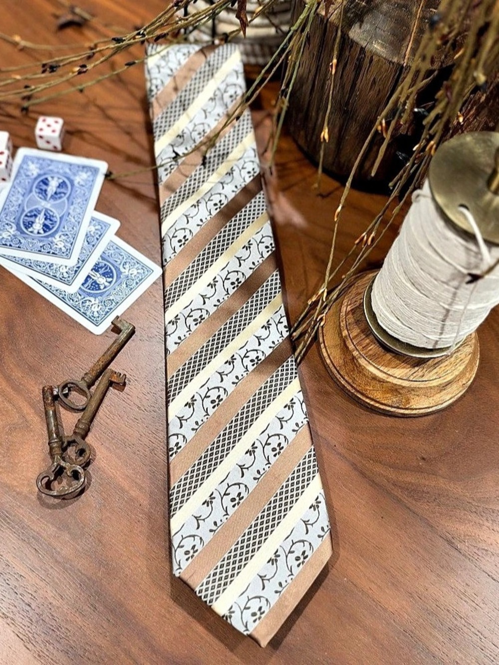 Twenty Dollar Tie Men's Brown & Cream Patterned Tie